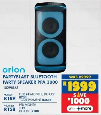 Russells Orion partyblast bluetooth party speaker ppa 3000 offer