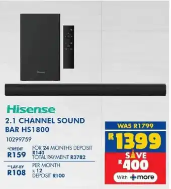 Russells Hisense 2.1 channel sound bar hs1800 offer