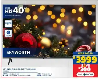 Russells Skyworth 40" inch fhd google tv-40e5400h offer