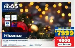 Russells Hisense 65" inch smart 4k uhd tv-65a6q offer