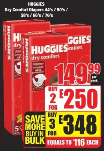 Boxer HUGGIES Dry Comfort Diapers offer