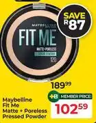 Dis-Chem Maybelline Fit Me Matte + Poreless Pressed Powder offer