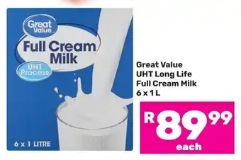 Game Great Value UHT Long Life Full Cream Milk offer