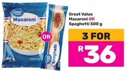 Game Great Value Macaroni OR Spaghetti offer