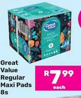 Game Great Value Regular Maxi Pads offer