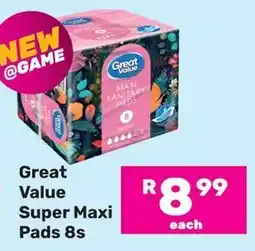 Game Great Value Super Maxi Pads offer