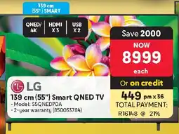 Makro LG 139 cm 55" Smart QNED TV offer