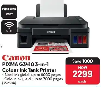 Makro Canon PIXMA G3410 3-in-1 Colour Ink Tank Printer offer