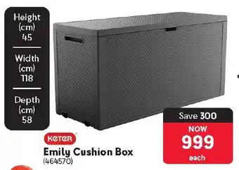 Makro KETER Emily Cushion Box offer