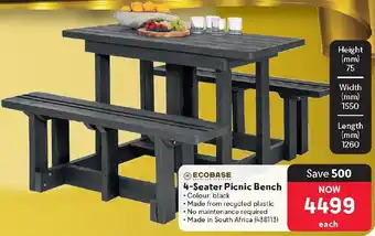 Makro Ecobase 4-Seater Picnic Bench offer
