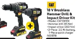 Makro CAT 18 V Brushless Hammer Drill & Impact Driver Kit offer