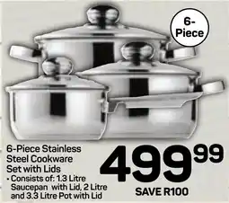Pick n Pay Hypermarket DAY Stainless Steel Cookware Set with Lids offer