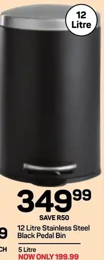 Pick n Pay Hypermarket DAY Stainless Steel Black Pedal Bin offer