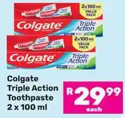 Game Colgate Triple Action Toothpaste-2 x 100ml offer