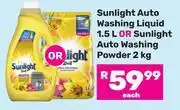 Game Sunlight Auto Washing Liquid 1.5L Or Sunlight Auto Washing Powder 2Kg-Each offer