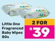 Game Little One Fragranced Baby Wipes-For 2 x 80s offer