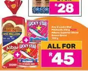 Game Lucky Star Pilchards 2 x 215g Plus Albany Superior Sliced Brown Bread 700g-All For offer