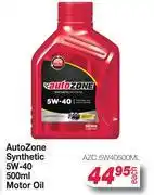 AutoZone Auto Zone Synthetic 5W-40 Motor Oil AZC.5W40500ML-500ml Each offer