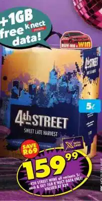 Shoprite 4TH STREET WINE all variants 5L offer