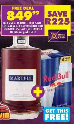 Shoprite 750ml Martell Blue Swift Cognac offer