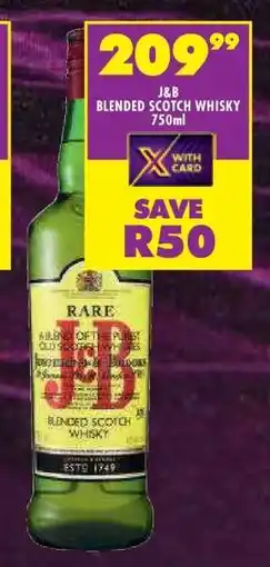 Shoprite J&B BLENDED SCOTCH WHISKY 750ml offer