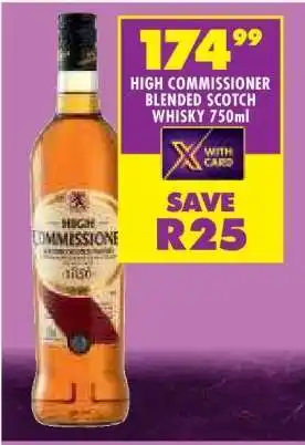 Shoprite HIGH COMMISSIONER BLENDED SCOTCH WHISKY 750ml offer