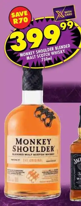 Shoprite Monkey Shoulder Blended Malt Scotch Whisky 750ml offer