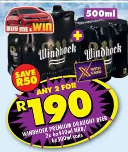 Shoprite WINDHOEK PREMIUM DRAUGHT BEER offer