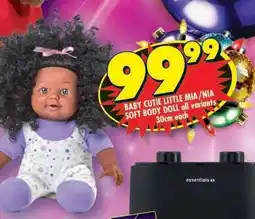 Shoprite BABY CUTIE LITTLE MIA/NIA SOFT BODY DOLL offer