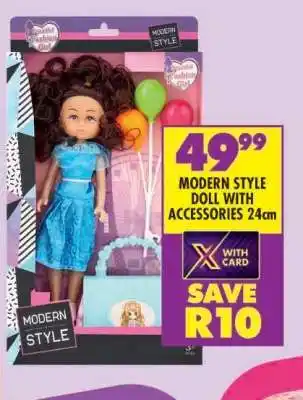 Shoprite MODERN STYLE DOLL WITH ACCESSORIES 24cm offer