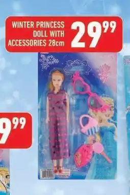 Shoprite WINTER PRINCESS DOLL WITH ACCESSORIES 28cm offer