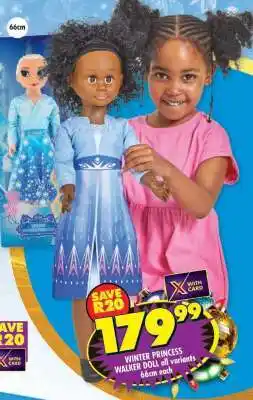 Shoprite WINTER PRINCESS WALKER DOLL all variants 66cm each offer