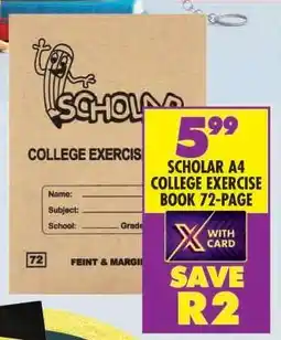 Shoprite Scholar A4 College Exercise Book - 72-Page offer