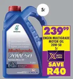 Shoprite ENGEN MULTIGRADE MOTOR OIL 20W-50 5ℓ offer
