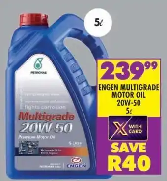 Shoprite ENGEN MULTIGRADE MOTOR OIL 20W-50 5ℓ offer