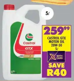 Shoprite CASTROL GTX MOTOR OIL 20W-50 5ℓ offer