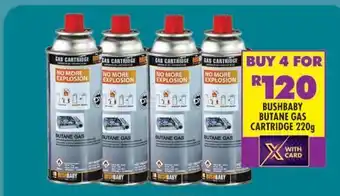 Shoprite BUSHBABY BUTANE GAS CARTRIDGE 220g offer