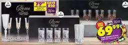Shoprite ROME WHISKEY/HI BALL GLASS SET 4-piece per set offer