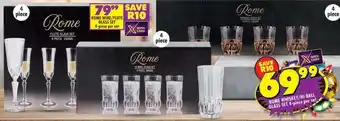 Shoprite ROME WHISKEY/HI BALL GLASS SET 4-piece per set offer