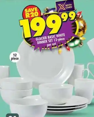 Shoprite GLACIER BASIC WHITE DINNER SET 12-piece offer