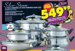Shoprite Silver Steam Stainless Steel Cookware Set 12-piece set offer