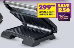 Shoprite OTTIMO 2-SLICE SANDWICH PRESS offer