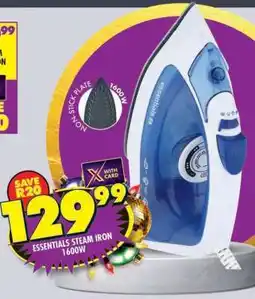 Shoprite Essentials Steam Iron 1600W offer