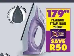 Shoprite PLATINUM STEAM IRON 2000W offer
