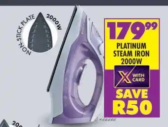 Shoprite PLATINUM STEAM IRON 2000W offer