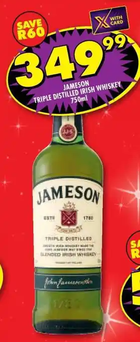 Shoprite Jameson Triple Distilled Irish Whiskey 750ml offer