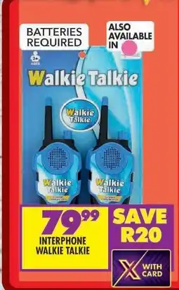 Shoprite INTERPHONE WALKIE TALKIE offer