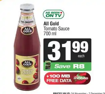 Spar All Gold Tomato Sauce 700 ml offer