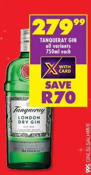 Shoprite Tanqueray Gin offer