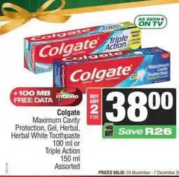 Spar Colgate Toothpaste offer